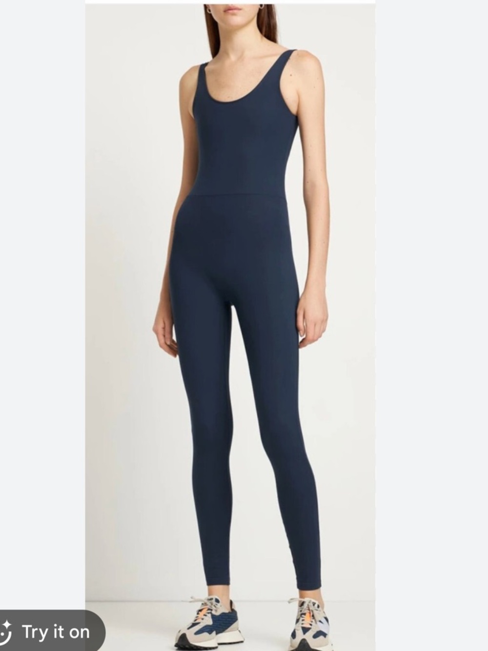 Girlfriend Collective Sleek Navy One-Piece  Tank Style Small Athleisure Jumpsuit